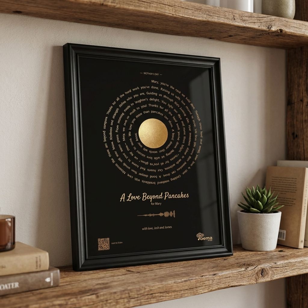 Foil Lyrics Portrait — Black