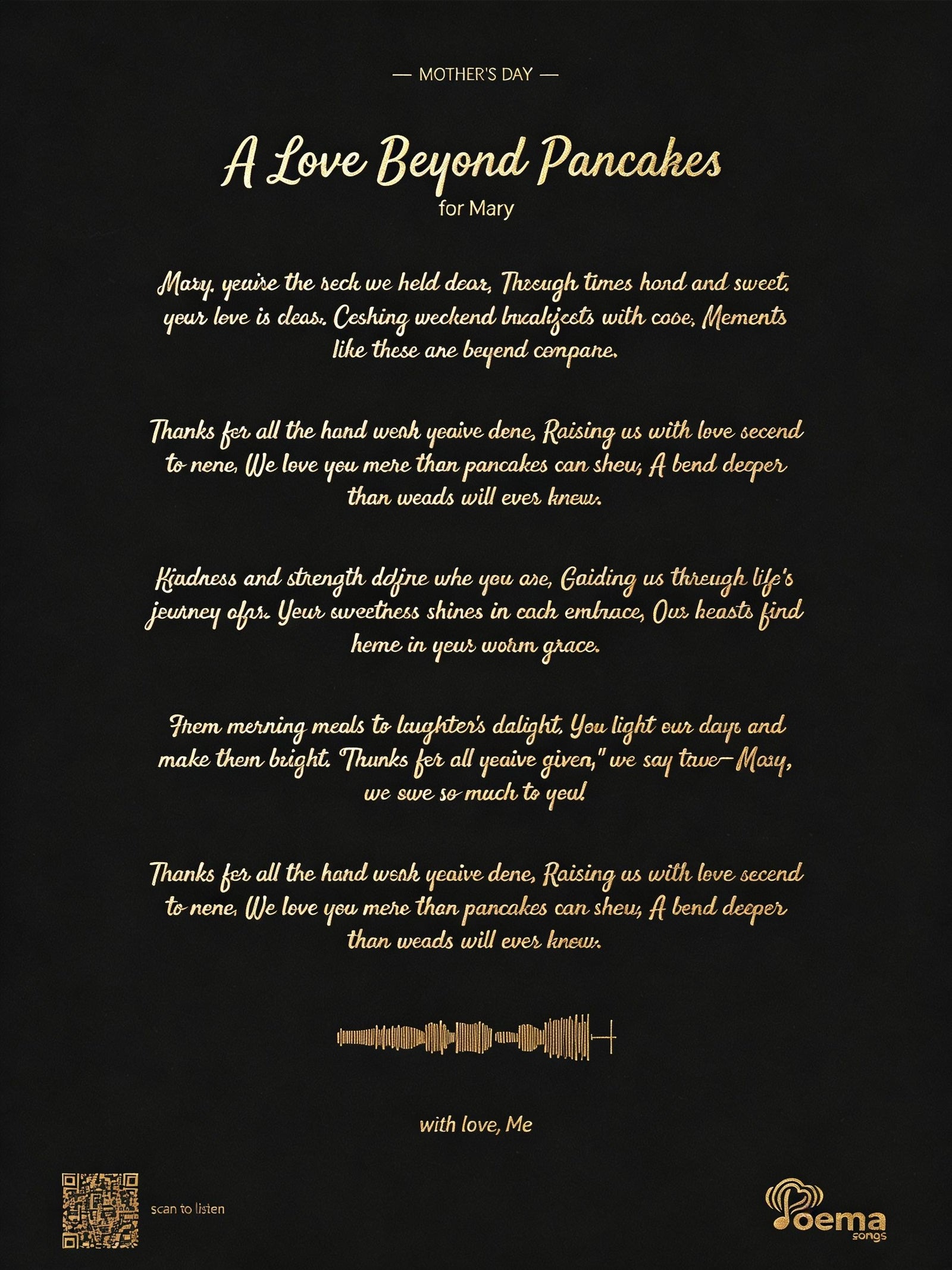 Foil Lyrics Portrait — Black