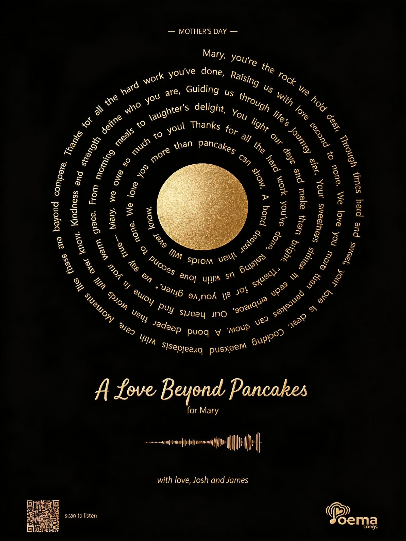 Foil Lyrics Portrait — Black