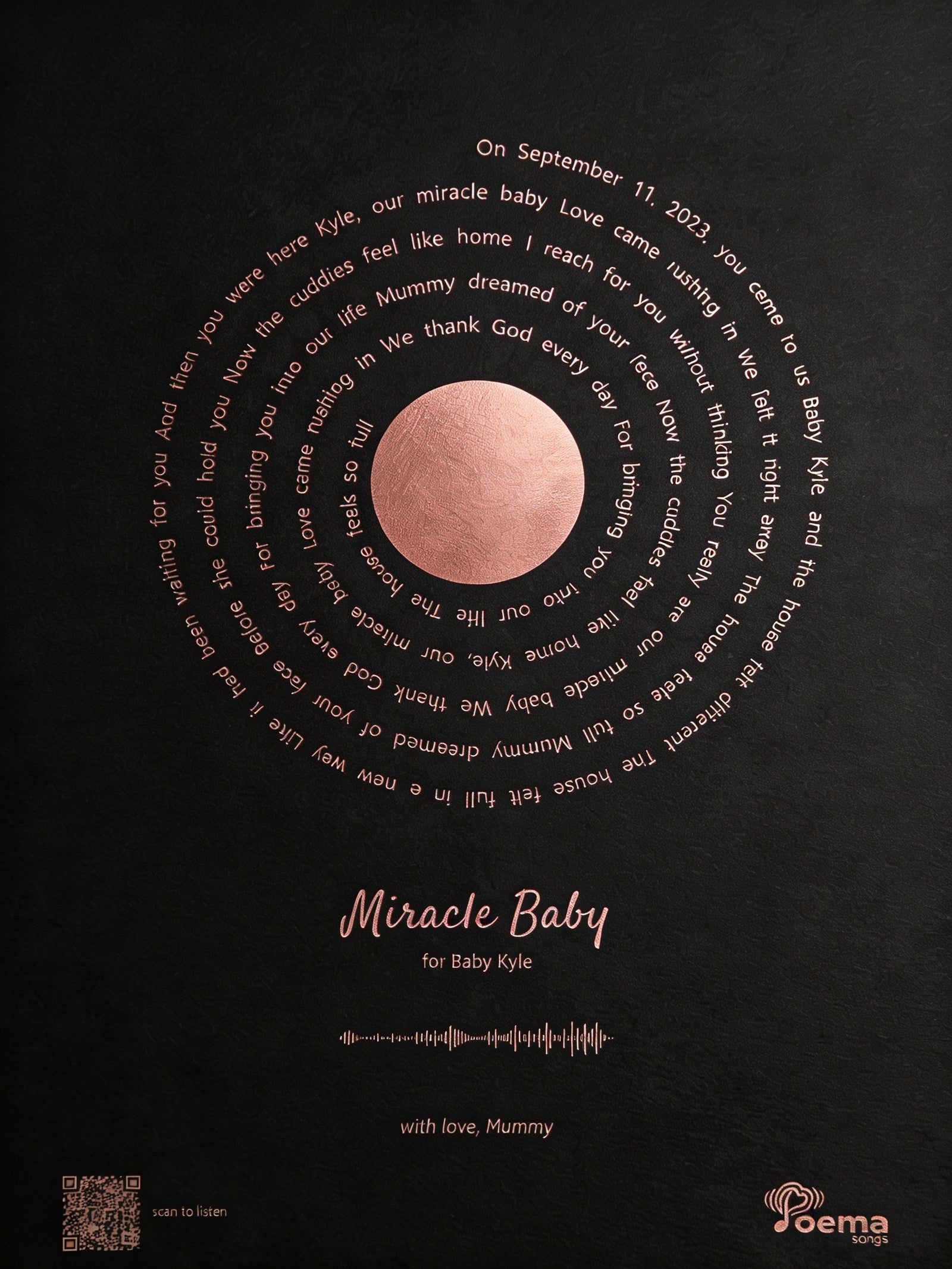Foil Lyrics Portrait — Black