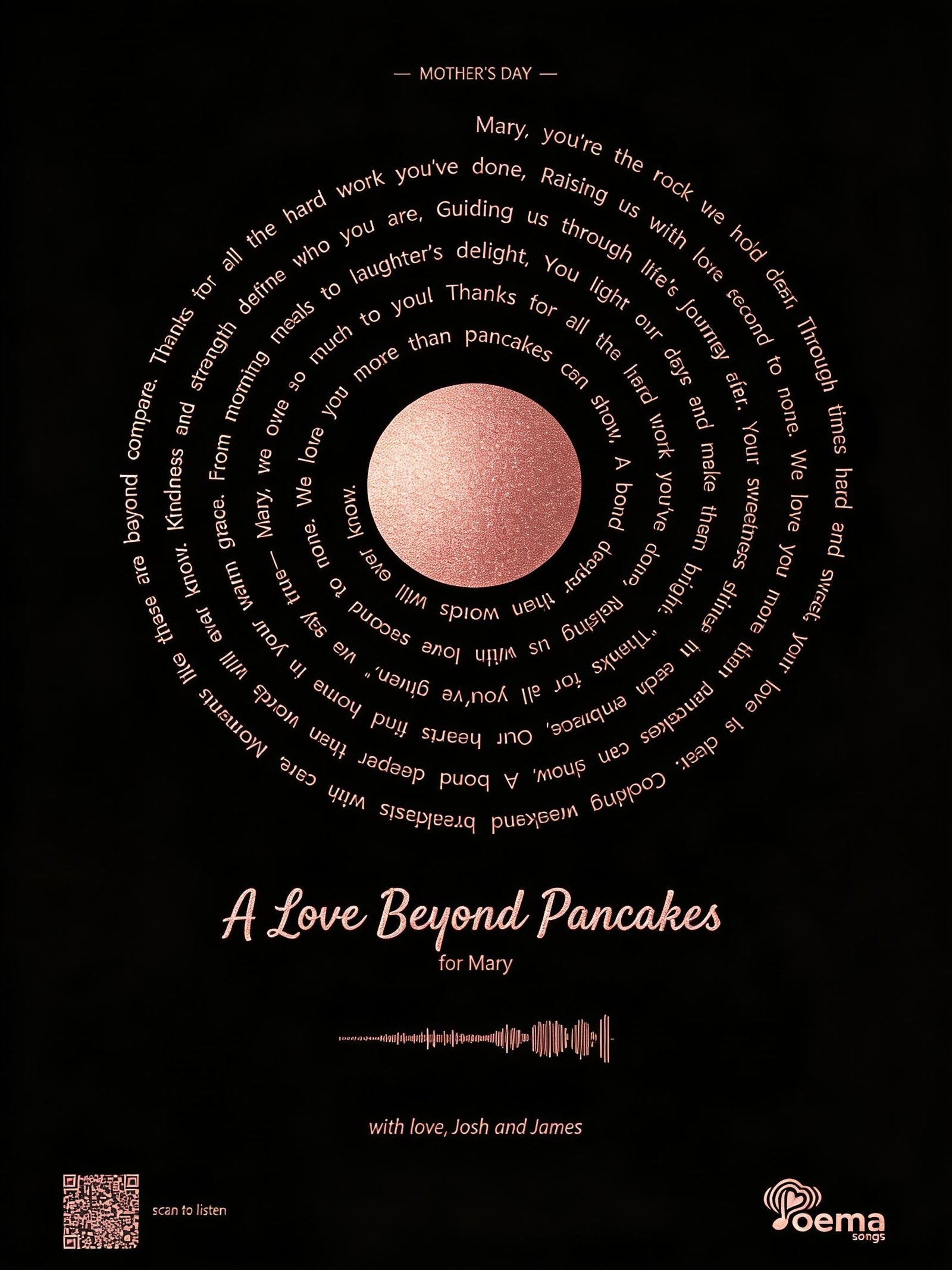 Foil Lyrics Portrait — Black
